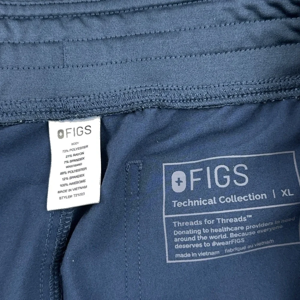 FIGS Livingston Basic Straight Leg Scrub Pants Women's XL Blue Medical‎ Stretch